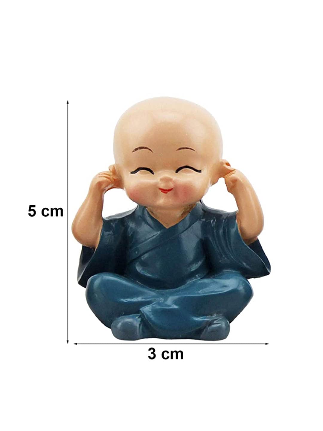Tranquil Relics Set of 4 Miniature Buddha Monk Resin Statues for Home Decoration and Thoughtful Gifts