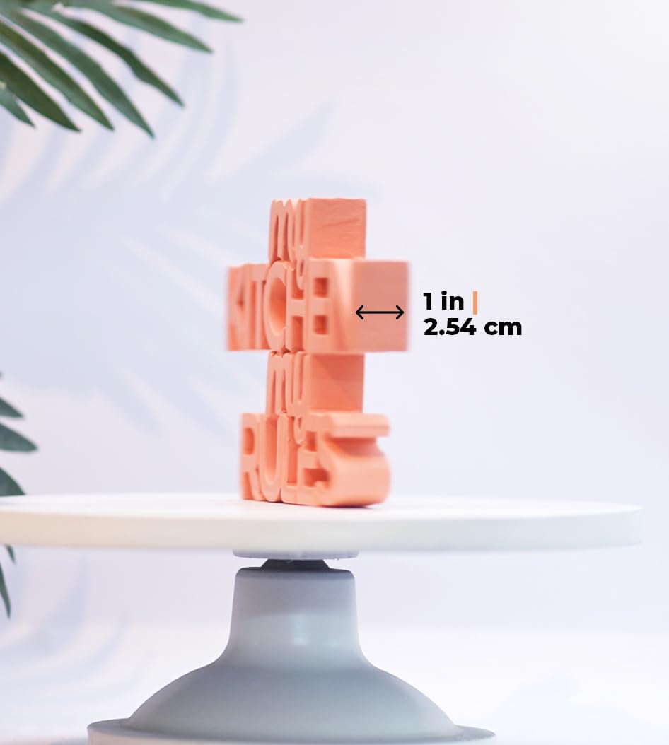 NUKKAD TALES My Kitchen My Rules Peach Quirky Showpiece Home Decor Items For Kitchen Birthday Gift Items For Chef For Foodies Gift For Mom (7 X 5 Inch) Engineered Wood, Fantasy