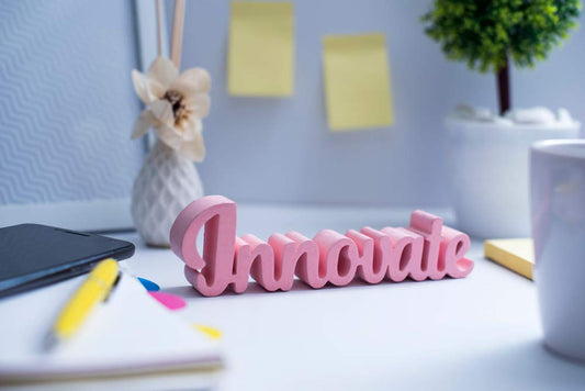 NOVA NEST Innovate Peach Aesthetic Table Decor for Home, Study or Office – Quirky Room Showpiece, 20.3 cm