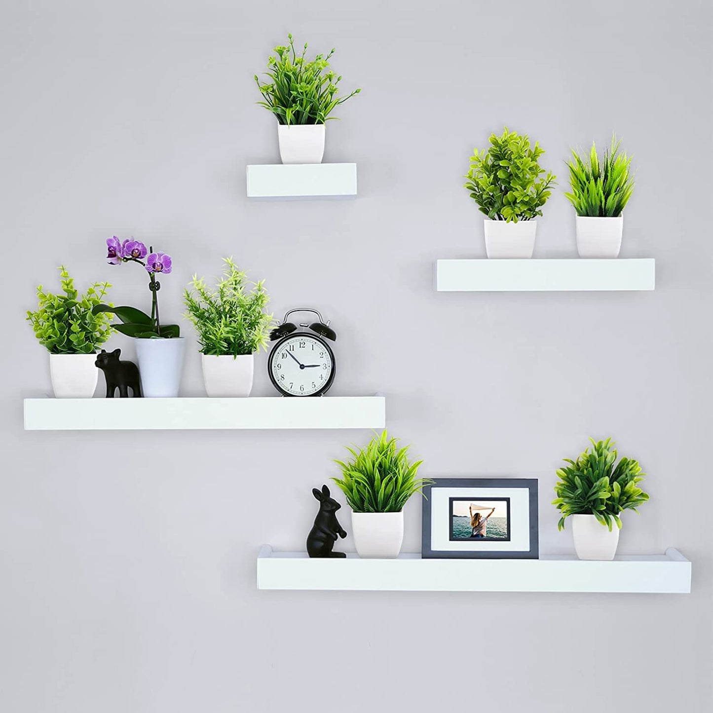 Denvora Artificial Potted Plants Set of 8, Small Faux Eucalyptus Houseplants for Home, Office & Farmhouse Decor