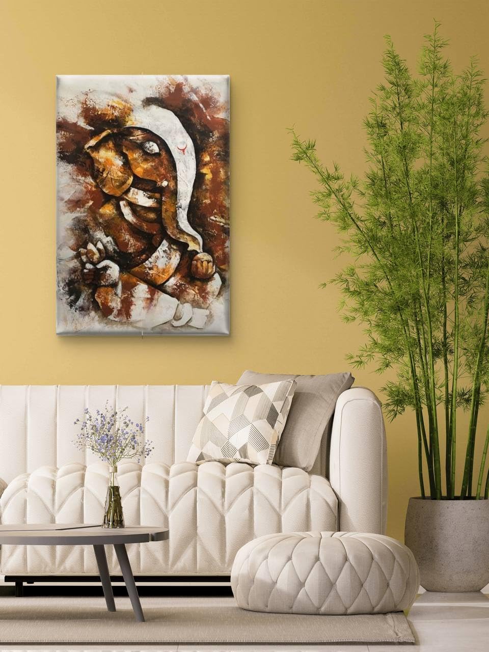 VAYURA ART Shri Ganesh Canvas Painting Prints for Living Room, Bedroom, Pooja Room & Home Wall Decor 20x30 Inches (Set of 6)