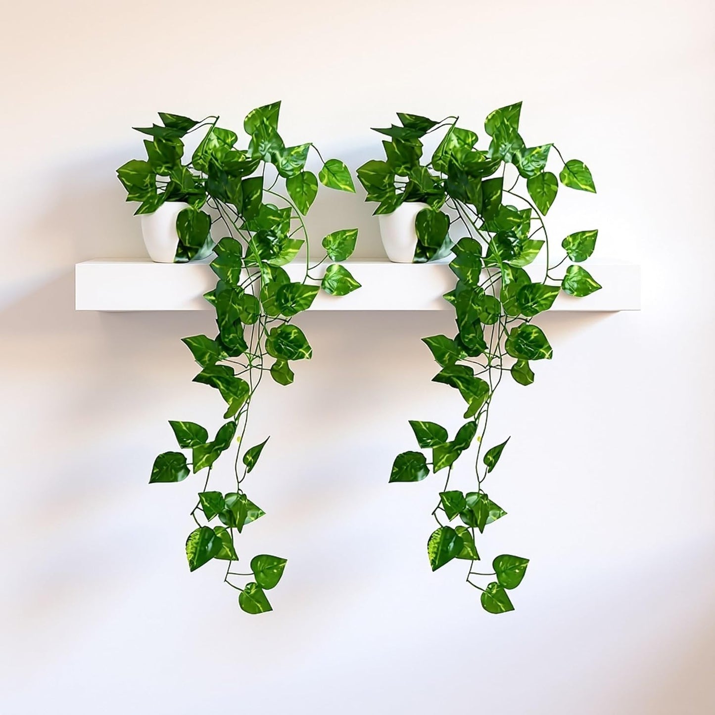 Frolica Plastic Artificial Vine Plants with Pots, Natural Touch & Feel, Pack of 2, 45 cm, Home & Office Décor