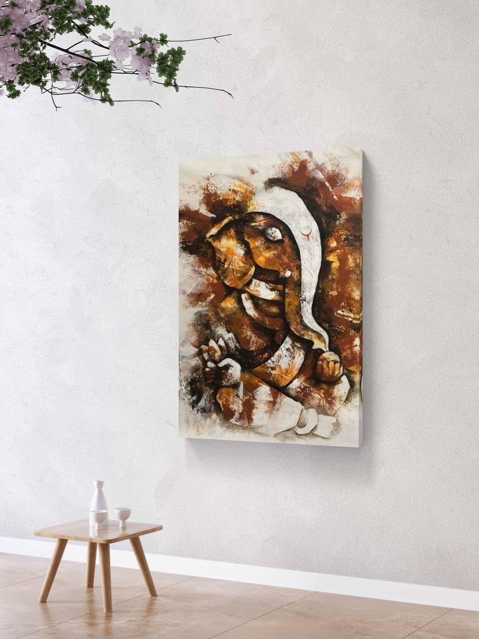 VAYURA ART Shri Ganesh Canvas Painting Prints for Living Room, Bedroom, Pooja Room & Home Wall Decor 20x30 Inches (Set of 6)