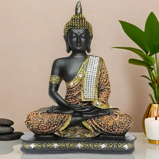 GlowCraft 25cm Meditating Sitting Buddha Statue Showpiece Idol for Home Décor, Living Room & Gifting