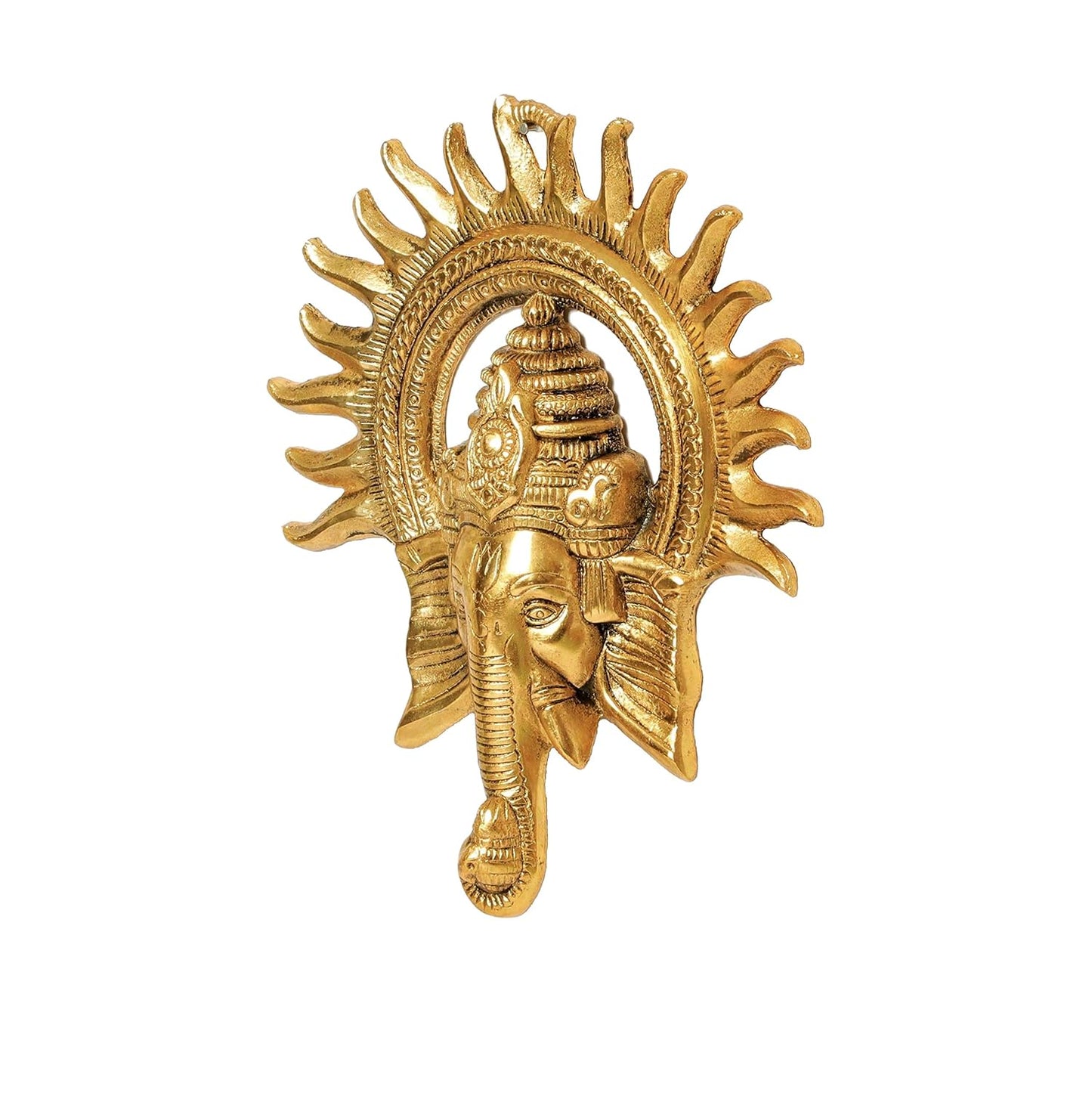 KreviaCraft Metal Ganesha Ji Statue, Ganpati Wall Hanging Sculpture for Home, Office & Gift Décor, 20 cm